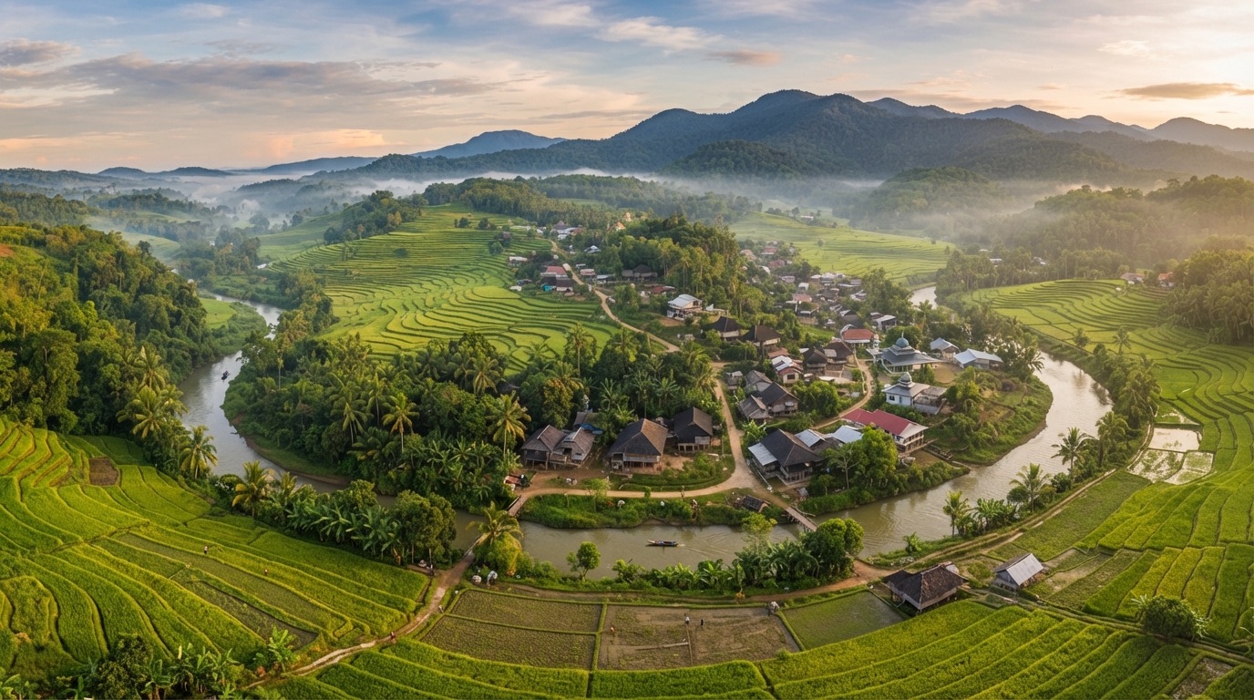 Panorama pedesaan hijau di Kabupaten Tabalong